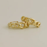 14K Solid Gold Rope Chain Huggie Hoop Earrings (Singe, Pair) – Anygolds