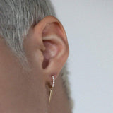 14K Solid Gold CZ Spike Earring – Anygolds