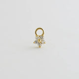 14K Solid Gold Flower Diamond Charm – Anygolds