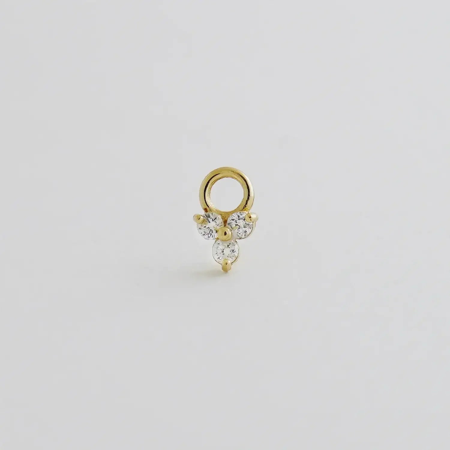 14K Solid Gold Trinity Diamond Charm – Anygolds