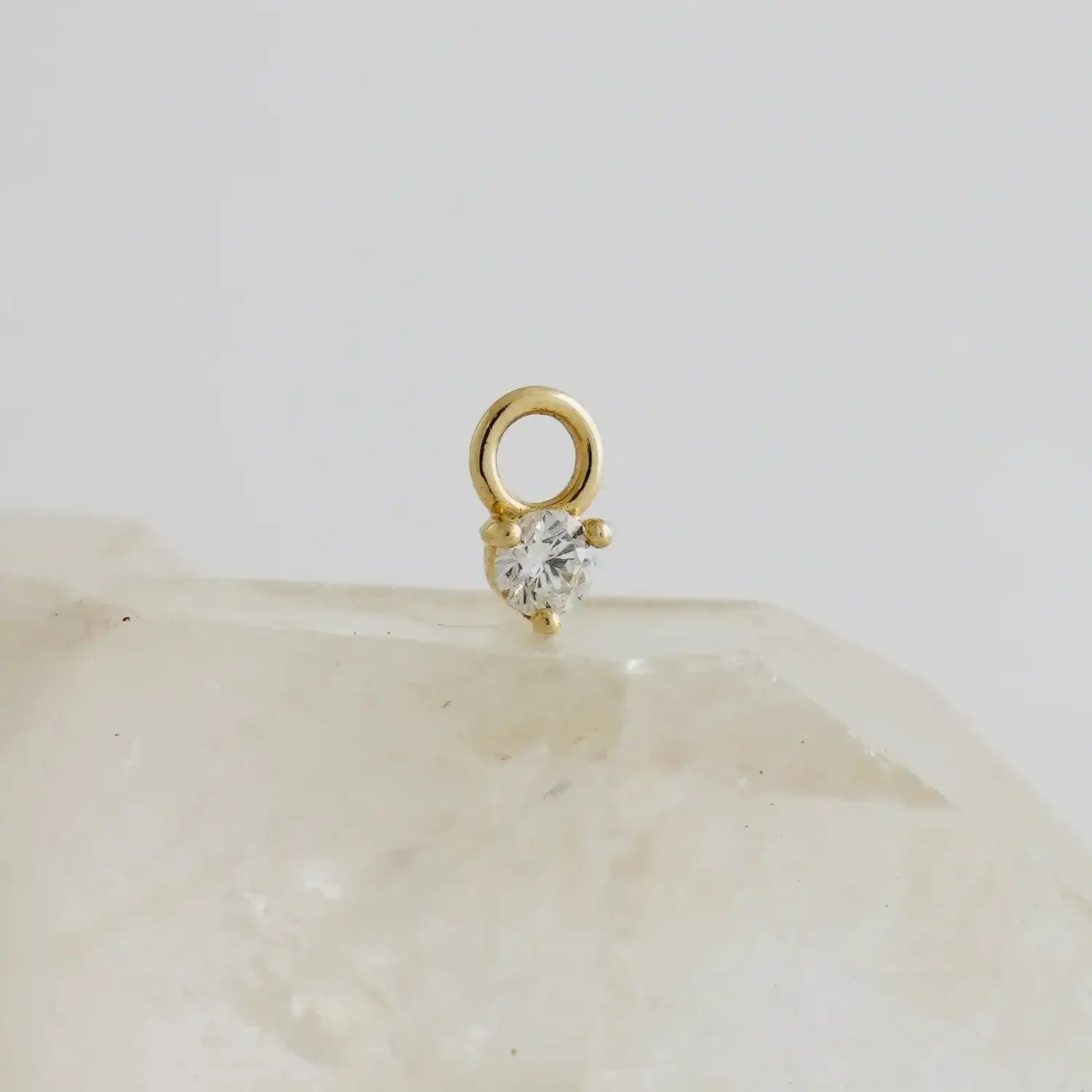 14K Solid Gold Diamond Round Charm – Anygolds