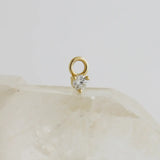 14K Solid Gold Diamond Round Charm – Anygolds
