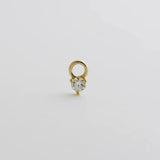 14K Solid Gold Diamond Round Charm – Anygolds