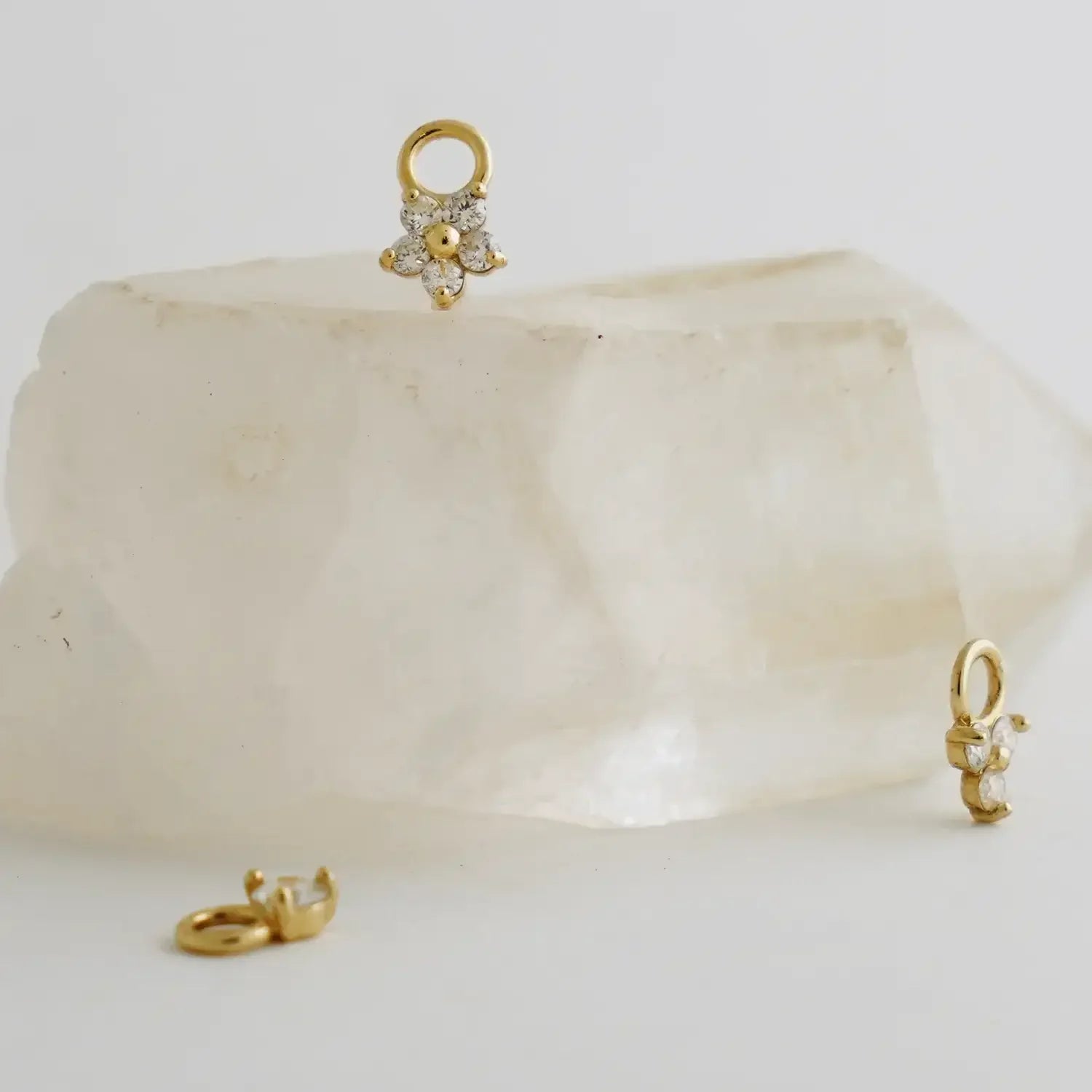 14K Solid Gold Trinity Diamond Charm – Anygolds