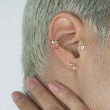 14K Solid Gold CZ Heart Tiara Ear Cuff – Anygolds