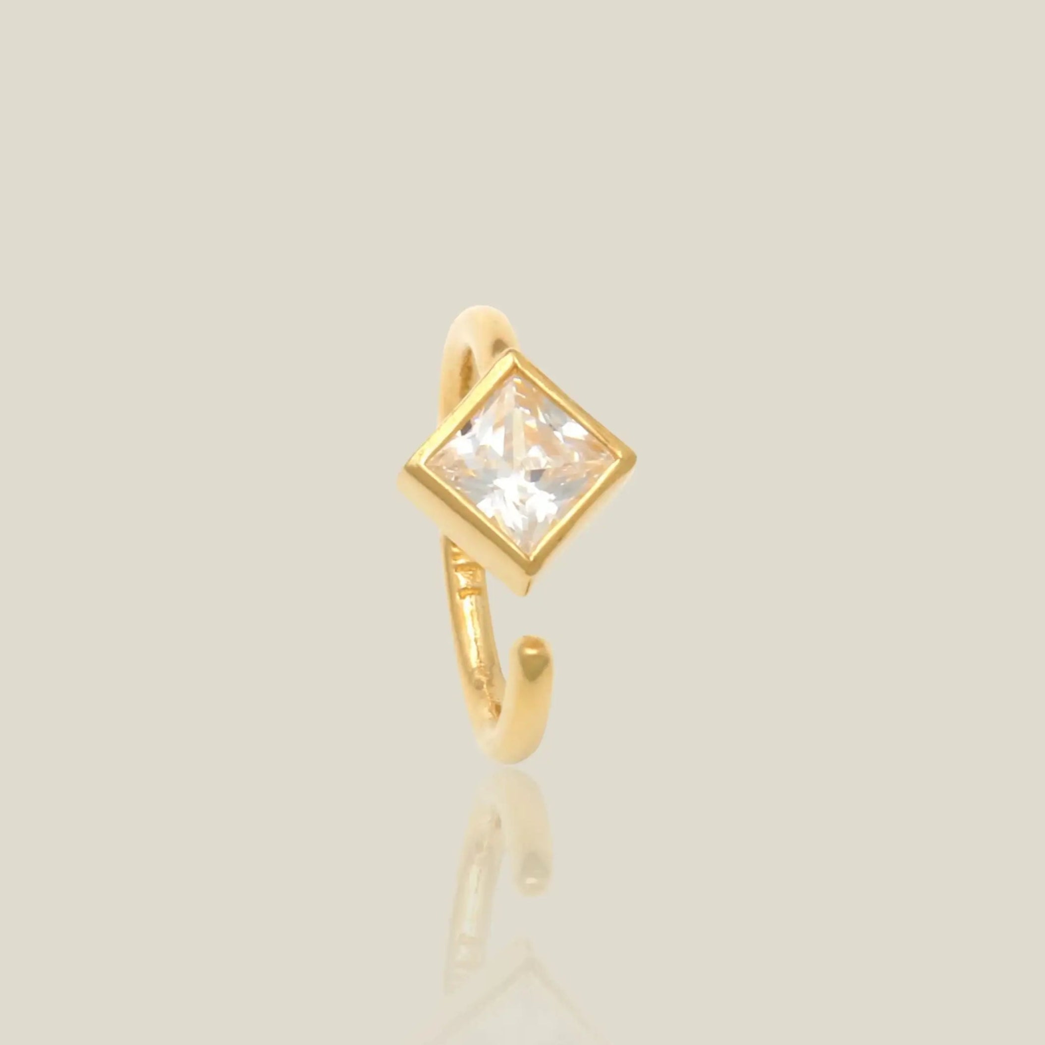 14K Solid Gold Rhombus Continuous Open Hoop – Anygolds