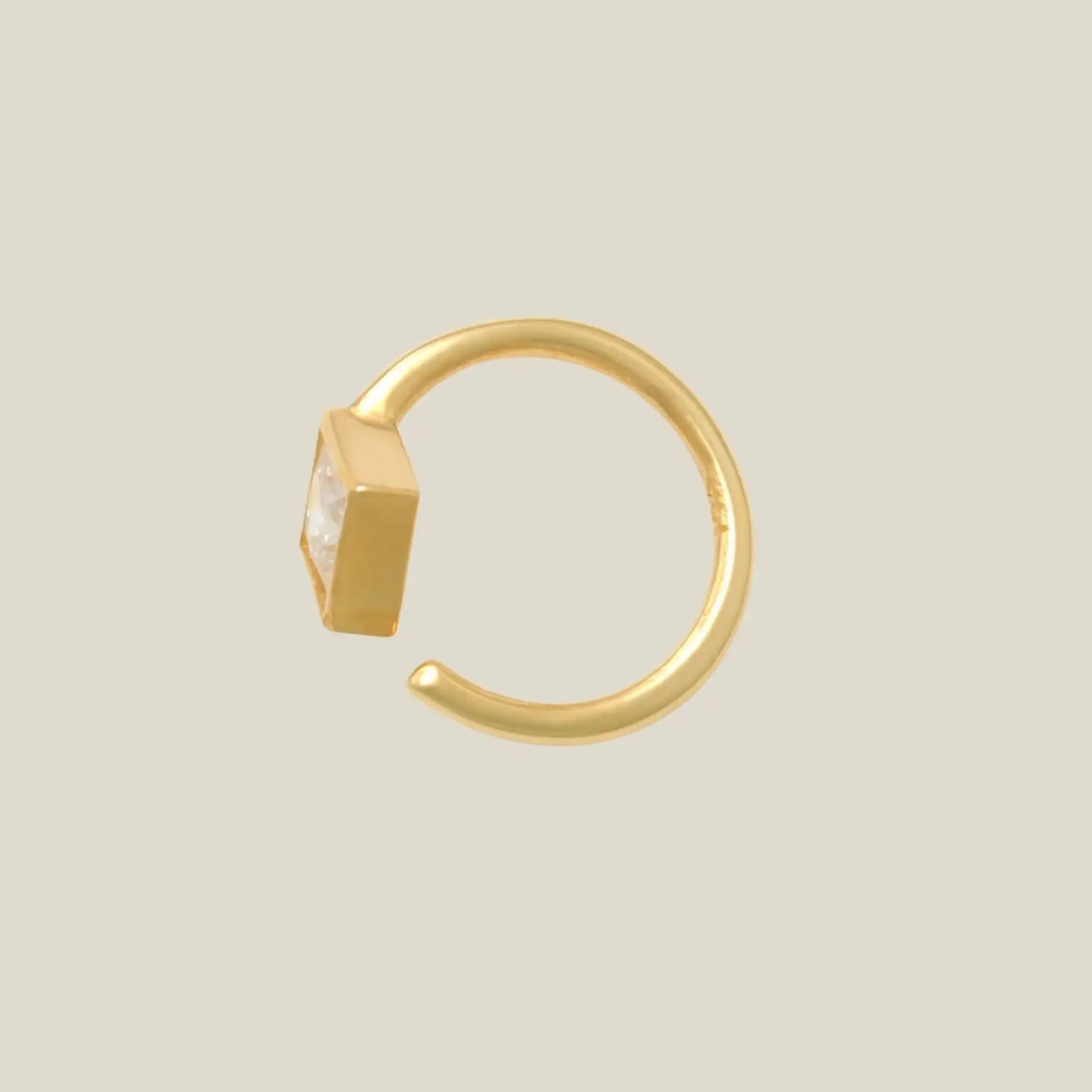 14K Solid Gold Rhombus Continuous Open Hoop – Anygolds