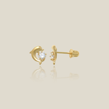 Dolphin CZ Stud Earrings