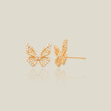 CZ Butterfly Stud Earrings - Anygolds