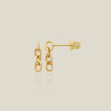 Square Chain Link Stud Earrings - Anygolds