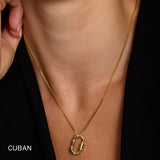 Cadena de collar de oro macizo de 14 quilates
