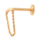 Curved Bar & Chain Stud (Internal Thread) - Anygolds