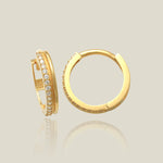 Eternity Stone Triple Row Hoop Earrings - Anygolds