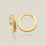 Eternity Stone Triple Row Hoop Earrings - Anygolds