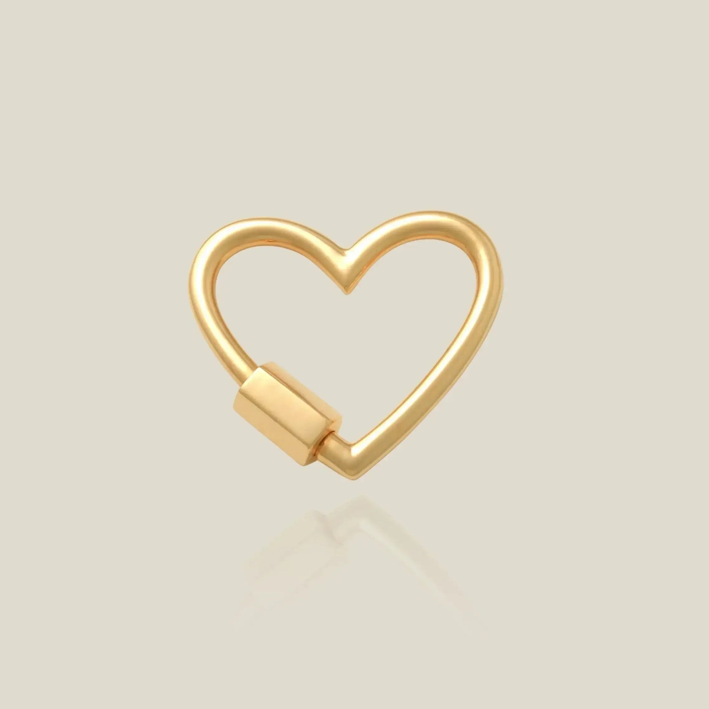 14K Solid Gold Heart Screw Connector – Anygolds