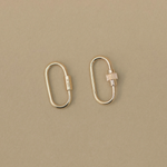 14K Solid Gold Barrel Oval Carabiner Screw Connector – Anygolds