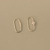 14K Solid Gold Barrel Oval Carabiner Screw Connector – Anygolds