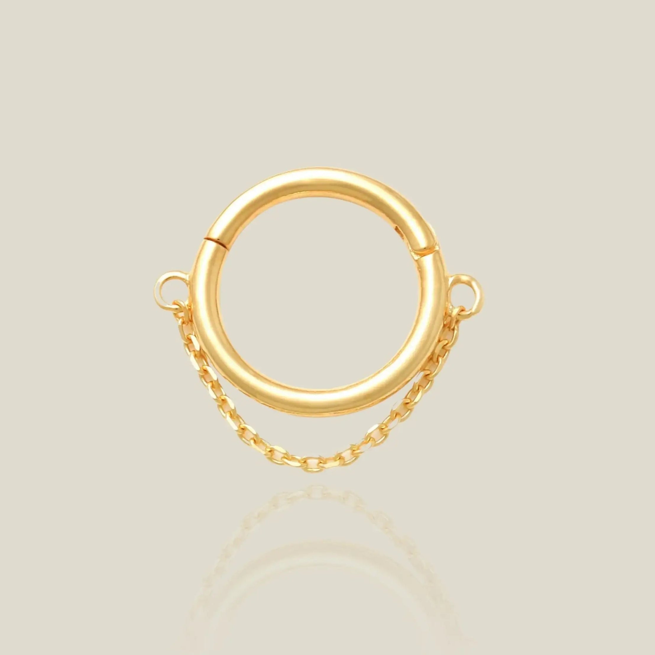 14K Solid Gold Chain Clicker Hoop – Anygolds