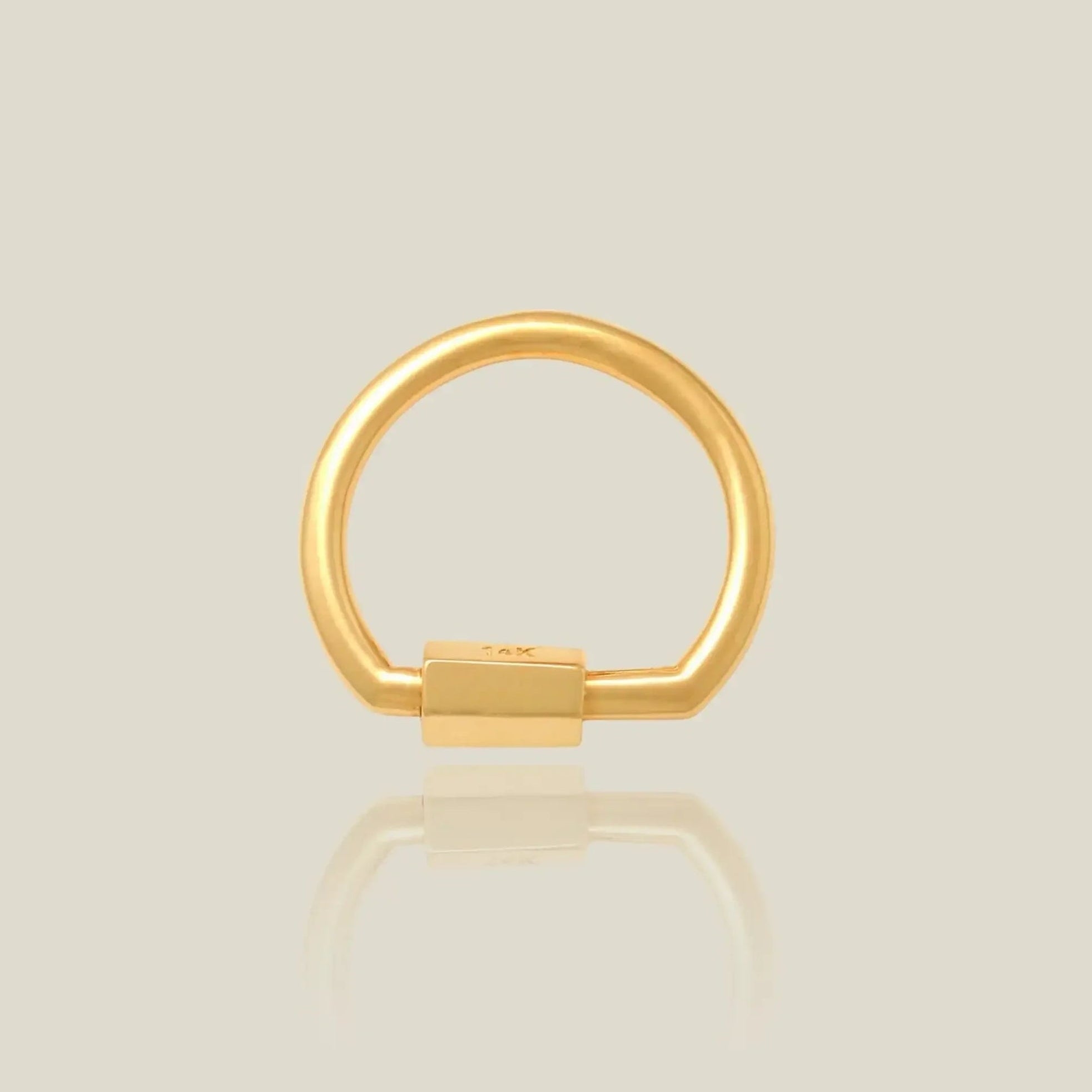 14K Solid Gold Semi Circle Carabiner Screw Connector – Anygolds