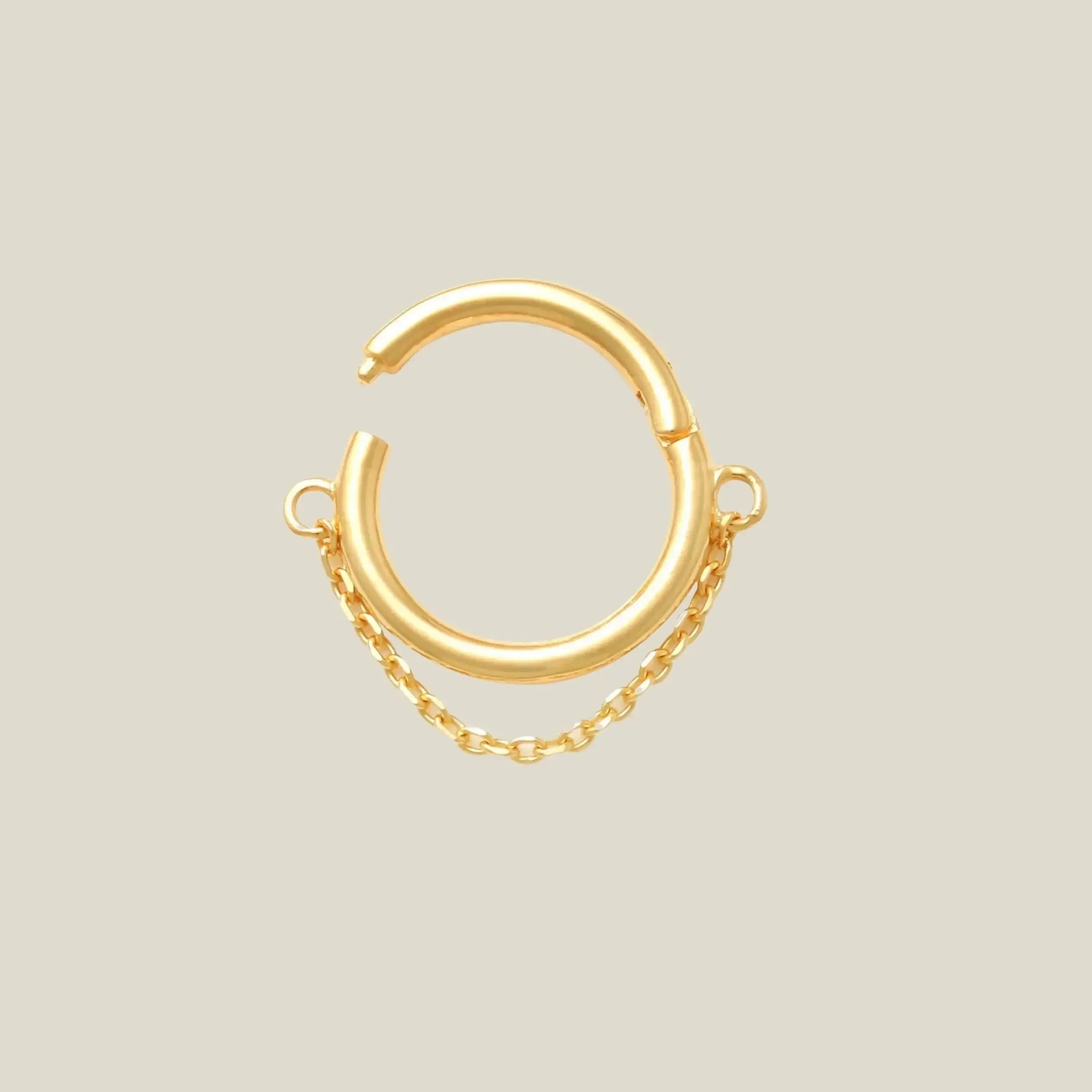 14K Solid Gold Chain Clicker Hoop – Anygolds