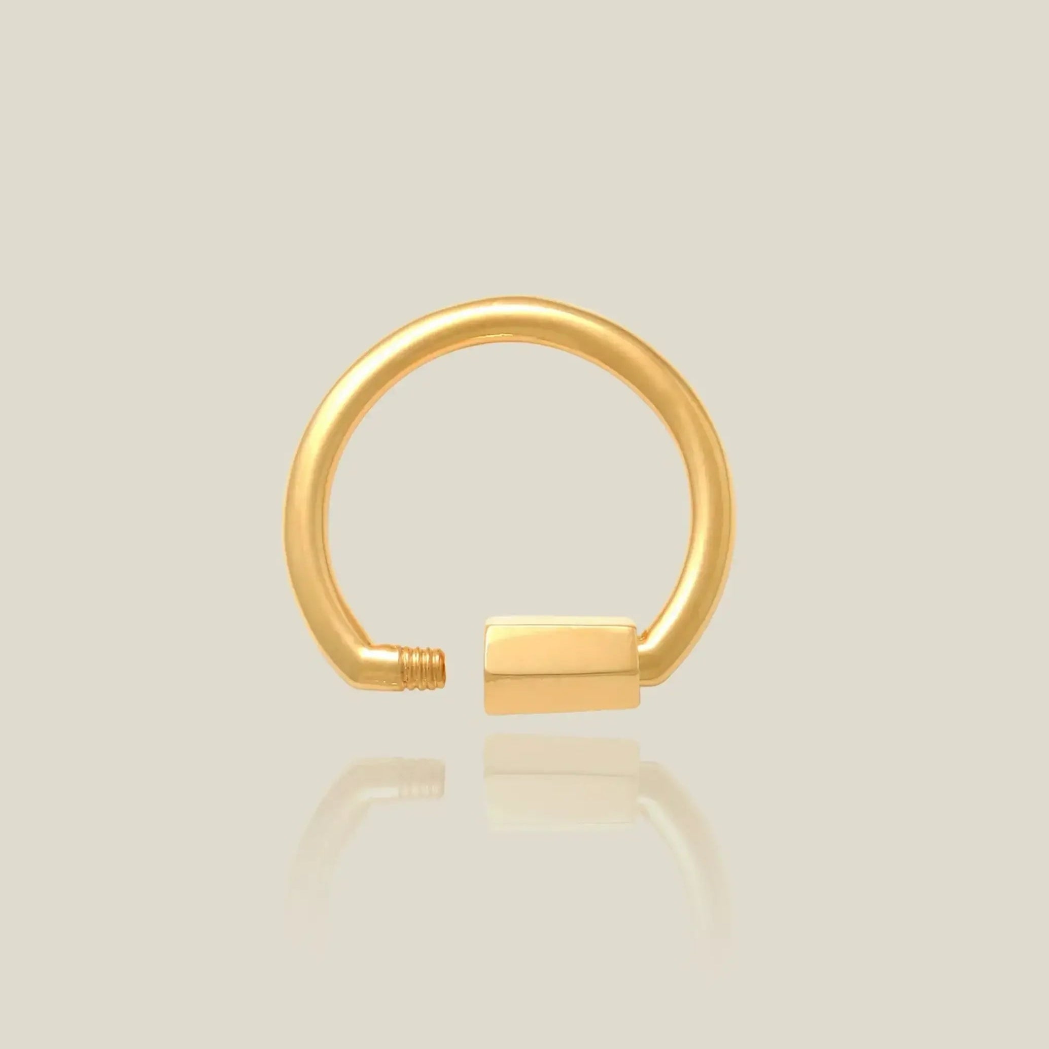14K Solid Gold Semi Circle Carabiner Screw Connector – Anygolds