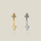 Diamond Trinity Floral Curved Barbell - Anygolds