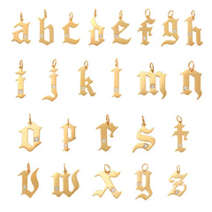 Diamond Gothic Initial Pendant - Anygolds
