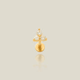 Trinity CZ Stud Piercing Earring (Internal Thread) - Anygolds 