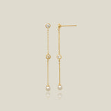 Pearl Chain Drop Earrings