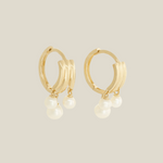 Triple Pearl Drop Earrings - Anygolds