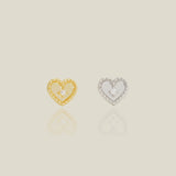 Diamond Edge Heart Stud - Anygolds