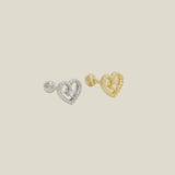 Diamond Edge Heart Stud - Anygolds