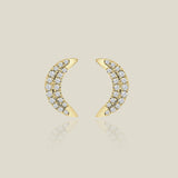 Diamond Celestial Crescent Stud Earrings