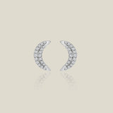 Diamond Celestial Crescent Stud Earrings