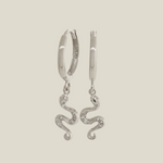 CZ Snake Huggie Drop Earrings - Anygolds