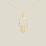 Hamsa Diamond Pendant - Anygolds