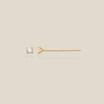 14k Solid Gold Round CZ Fishtail Straight Nose Stud - Anygolds 