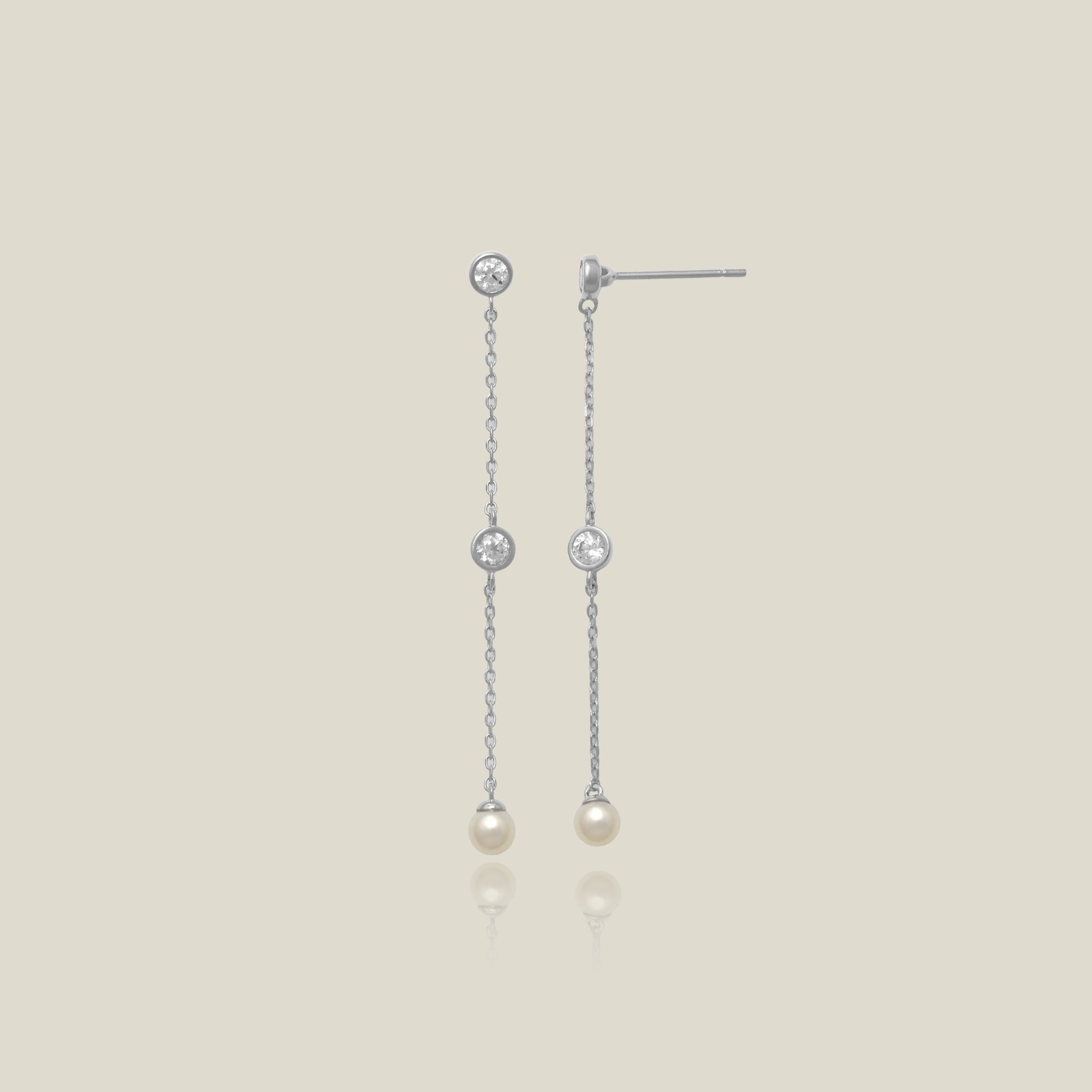 Pearl Chain Drop Earrings