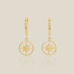 Star Compass Drop Earrings - Anygolds