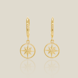 Star Compass Drop Earrings - Anygolds