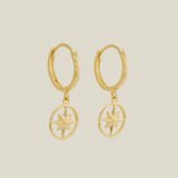 Star Compass Drop Earrings - Anygolds