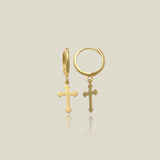 Budded Cross Drop Earrings