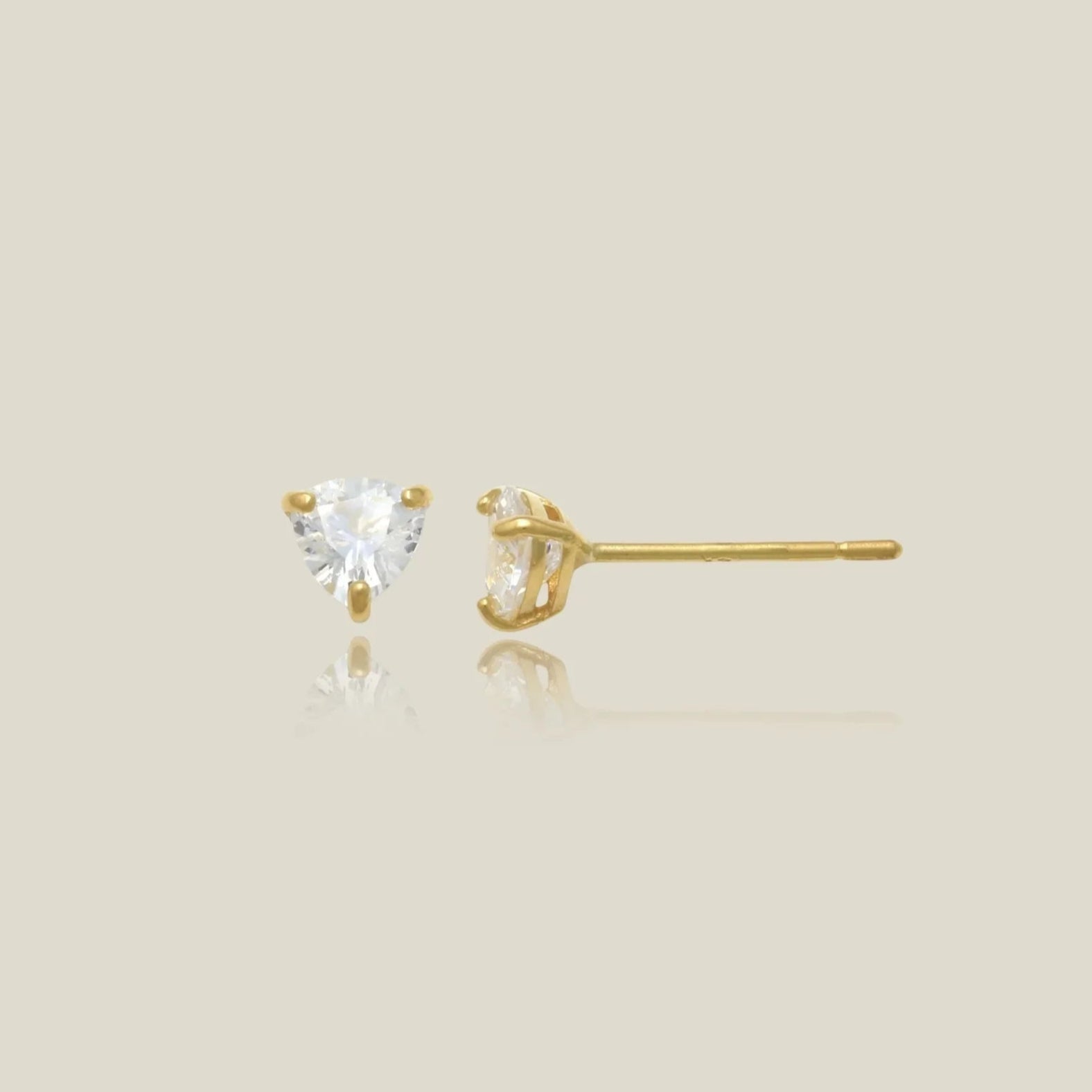 Trillion CZ Stud Earrings - Anygolds