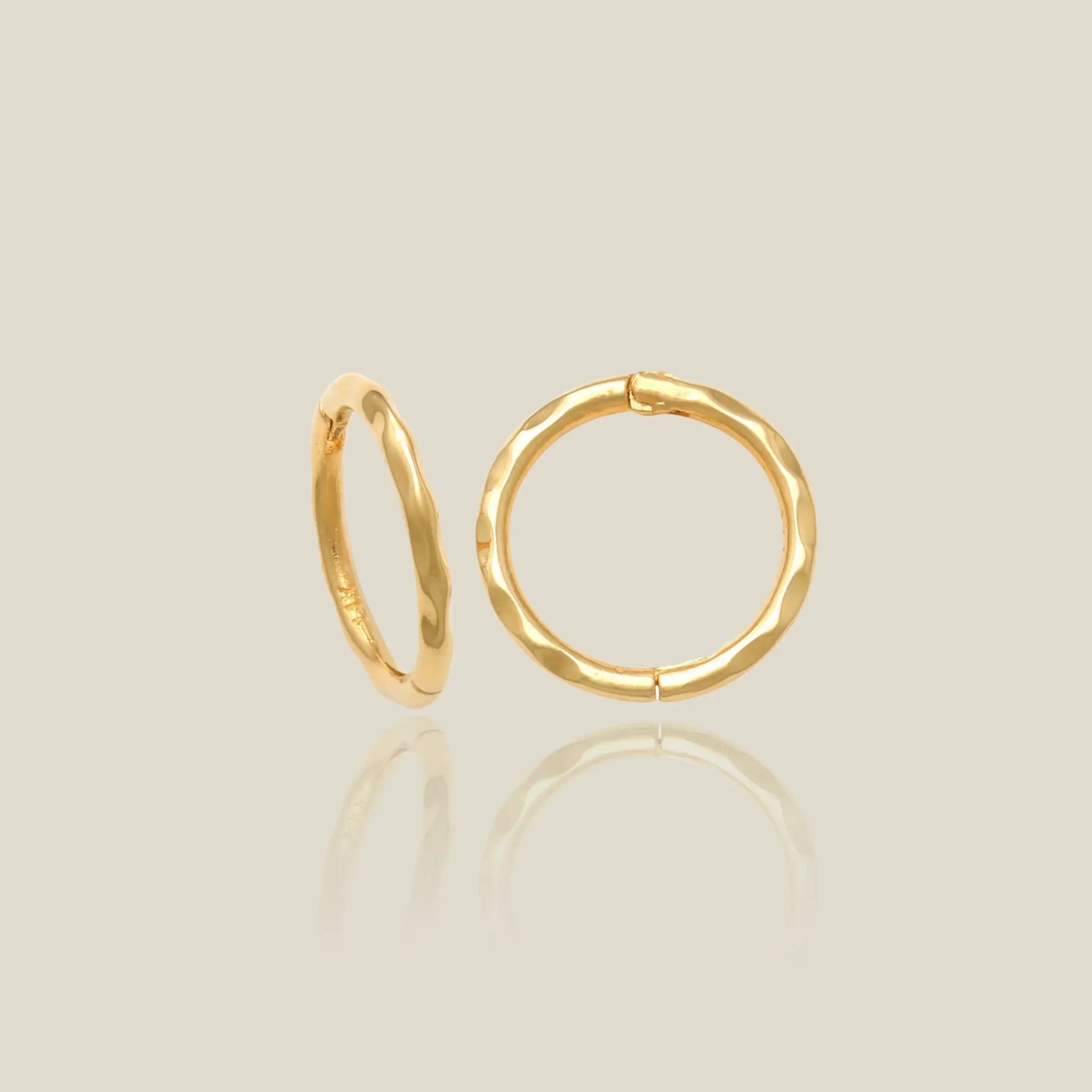 Hammered Texture Hoops - Anygolds