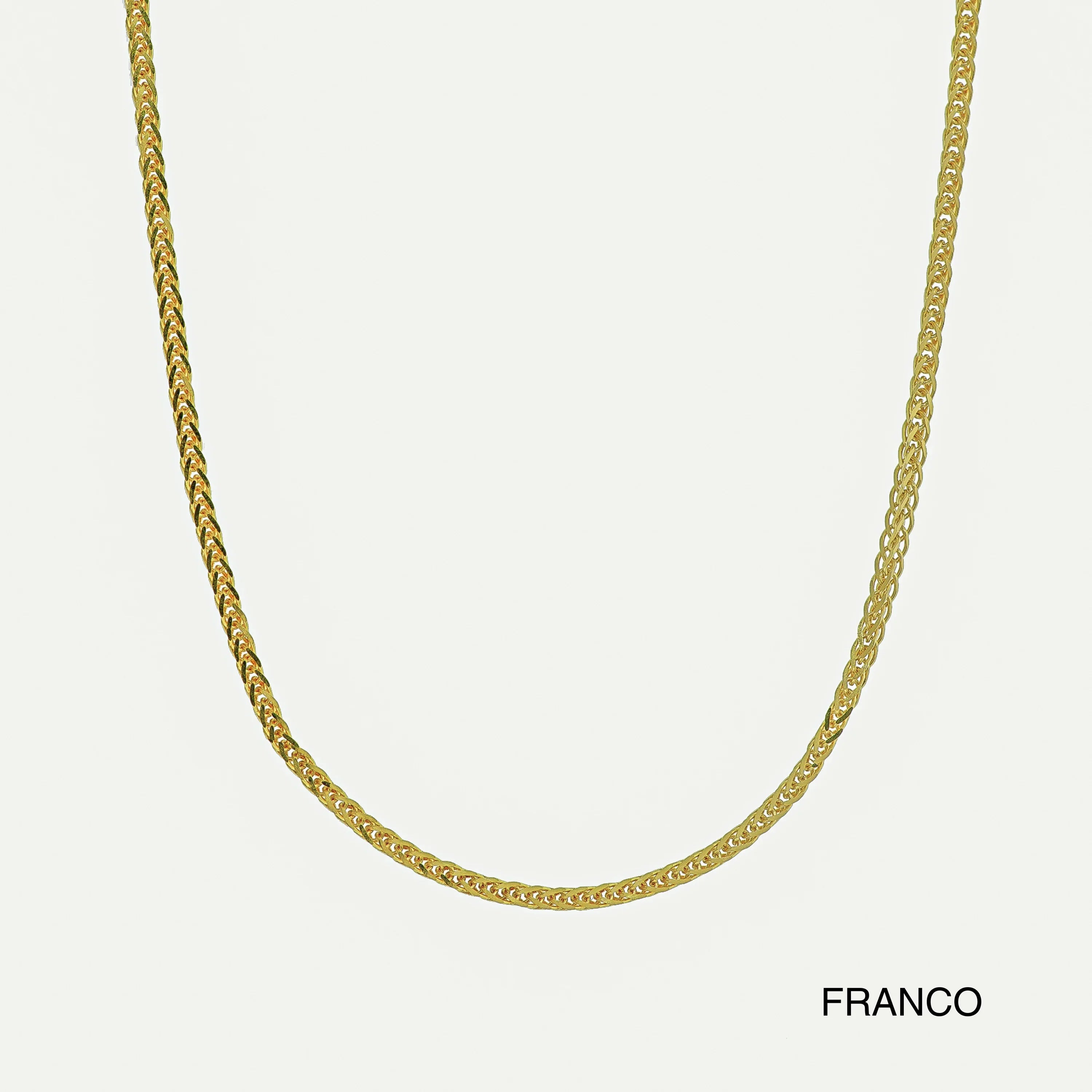 Cadena de collar de oro macizo de 14 quilates