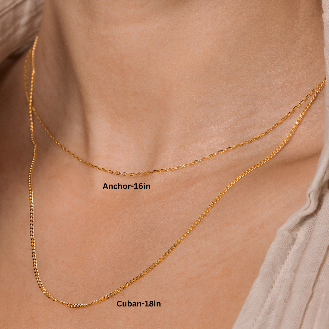 Cadena de collar de oro macizo de 14 quilates