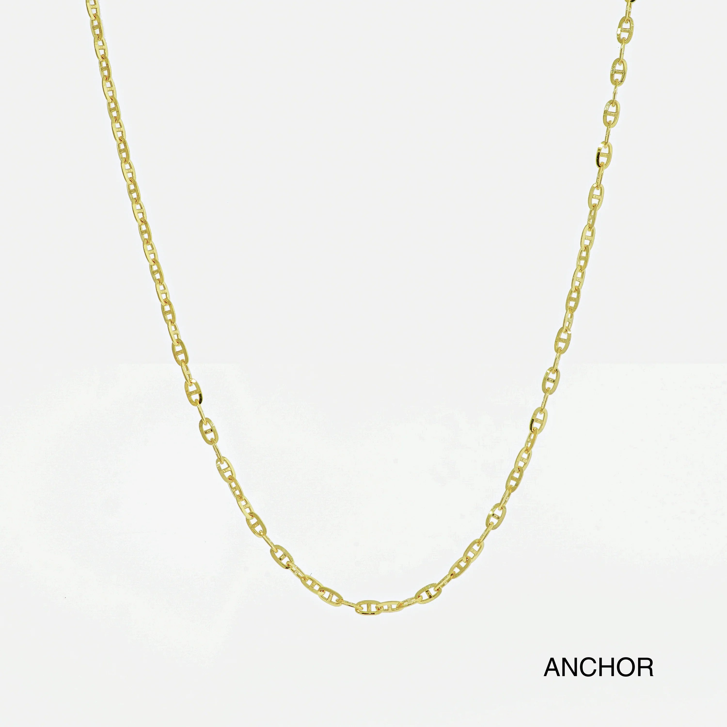 Cadena de collar de oro macizo de 14 quilates
