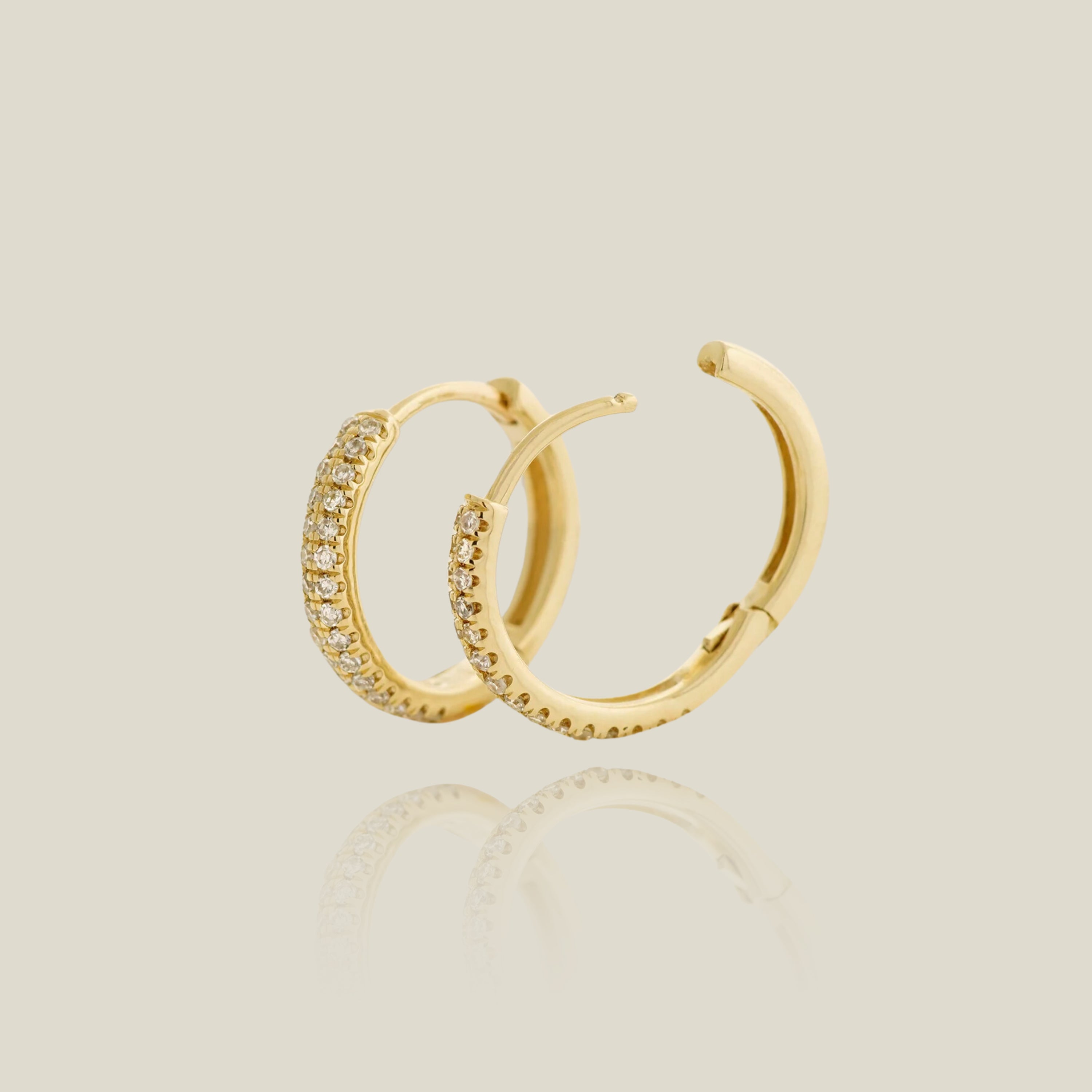 Eternity Diamond Double Row Hoop Earrings - Anygolds