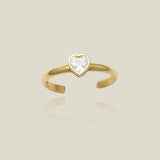 Single Heart CZ Ear Cuff - Anygolds