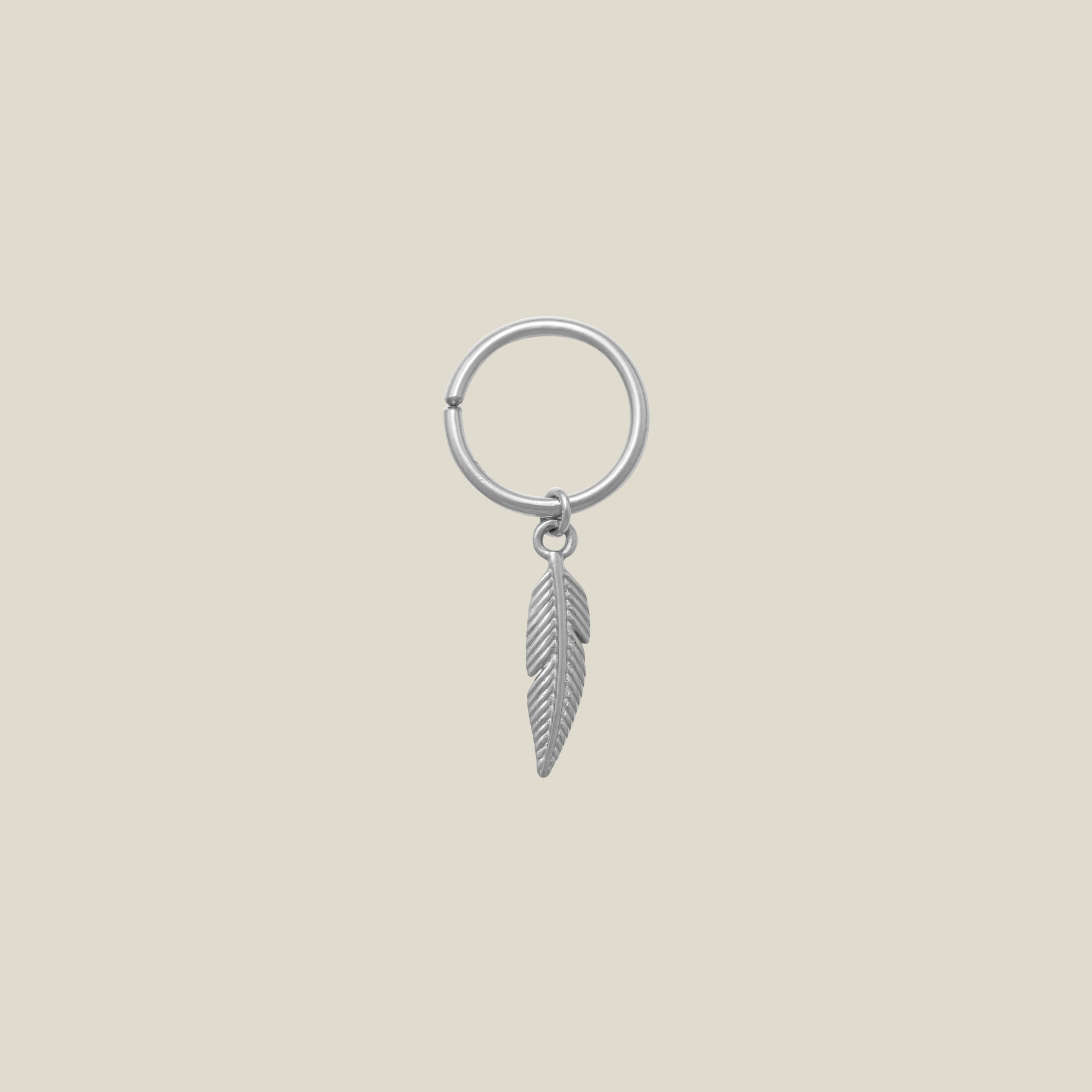 Feather Dangle Continuous Hoop